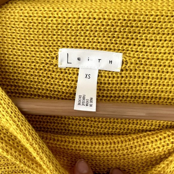 Leith Nordstrom Yellow Crop Knit Sweater Dolman Sleeve Women's Size XS - Picture 5 of 7
